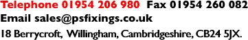 Telephone 01954 206 980 
